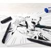 imageFaberCastell Pitt Artist Pen Black Manga Drawing Kit  4 Count Assorted Nibs  Anime and Manga Drawing Kit4 Manga Black SC  SC  M and XS Nibs
