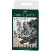 imageFaberCastell PITT Artist Pen India Ink Pen  wallet of 8  colour 199 black  XXS S F M B C 15 Fude Hard 1671588 Count Pack of 1
