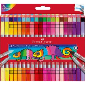 imageFaberCastell 151140 Set of 40 Dual Tip Markers for Children and Adultsmulticoloured
