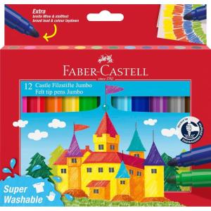 imageFaberCastell 154311  Box of 12 Jumbo Markers  MultiColoured  Super Washable