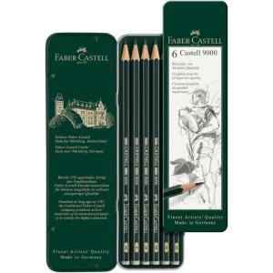 imageFaberCastell 5 Piece Quality WaterSoluble Graphite Aquarelle Pencils in a Tin Including HB 2B 4B 6B and 8B Grey5 Count Pack of 1