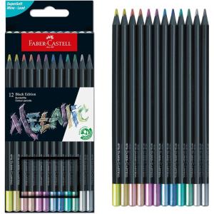 imageFaberCastell Black Edition Colored Pencils Metallic 1 Count Pack of 12