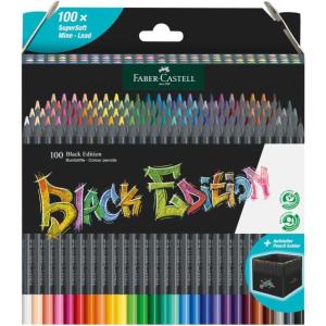 imageFaberCastell Black Edition Colour Pencils Cardboard Wallet of 100Wood