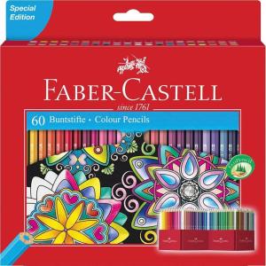 imageFaberCastell Castle 111260 Colouring Pencils Set 60 Pieces Hexagonal Shatterproof for Children and AdultsMulticoloured