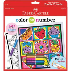 imageFaberCastell Color by Number Foil Fun  TRex  Color and Display 1 Dinosaur Color by Number BoardFoodie Friends