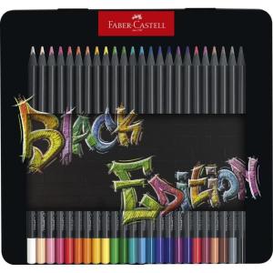 imageFaberCastell Colouring Pencils Black Edition tin of 24 tin of 1224 Count Pack of 1