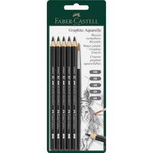 imageFaberCastell Graphite Aquarelle 5 Grades Pencils with Brush