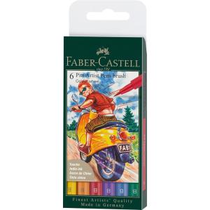 imageFaberCastell Pitt Artist Pen Black ampamp Grey B F 15 FM 167171 Ink Pen Pack of 8Pocket