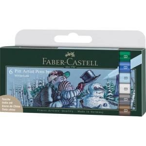 imageFaberCastell Pitt Artist Pen Black ampamp Grey B F 15 FM 167171 Ink Pen Pack of 8Winterlude