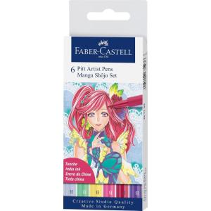 imageFaberCastell Pitt Artist Pen Set of 6 Manga Shjo1 Count Pack of 6