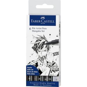 imageFaberCastell Pitt Artist Pen Set of 6 Manga Shjo6 Count Pack of 1