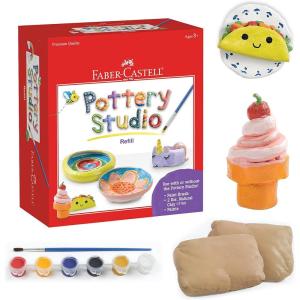 imageFaberCastell Pottery Studio  Complete Pottery Wheel and Painting Kit for Beginners 3 lbs of Sculpting Clay and Tools Ages 8Pottery Clay Refill