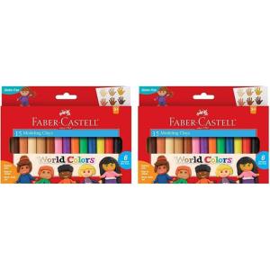imageFaberCastell World Colors Modeling Clay  Modeling Clay for Kids  Sensory Play1 Count Pack of 2