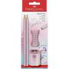imageFABERCASTELL Sparkle 118297 Pencil Set with Sharpener Eraser and 2 Pencils Writing Set Ocean MetallicMetallic rose