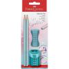 imageFABERCASTELL Sparkle 118297 Pencil Set with Sharpener Eraser and 2 Pencils Writing Set Ocean Metallicocean metallic