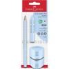 imageFaberCastell 580084 Pencils Set Sky Blue 3Piece with Jumbo Pencil B Sharpener and Eraser