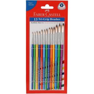imageAWFaberCastell I Pvt Ltd TriGrip Synthetic Hair Round Assorted Paint Brush Set of 13