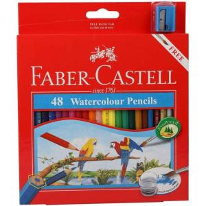imageFaber Castell WaterColor Pencils with Sharpener and Brush 48 WaterColored Pencils set