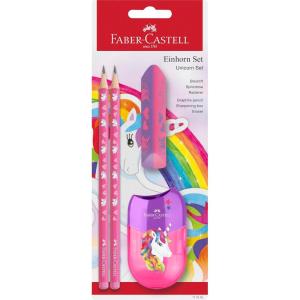 imageFaberCastell 111528 Unicorn Writing Set with Jumbo Pencil Sharpener and Eraser School Set for ChildrenUnicorn