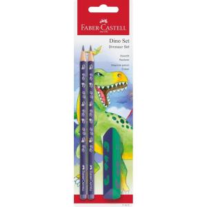 imageFaberCastell 111528 Unicorn Writing Set with Jumbo Pencil Sharpener and Eraser School Set for Childrendino