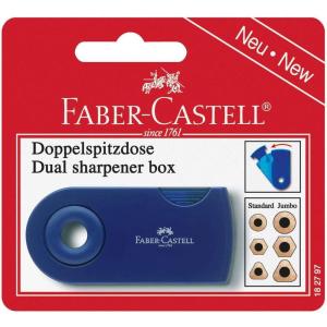 imageFaberCastell 182797 Double Pencil Sharpener Assorted in Red and Blue Colour Cannot be Chosen