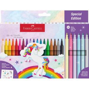imageFaberCastell 554221  Set of Unicorn Markers 13 Fibre Tip Pens in Standard and Pastel Colours
