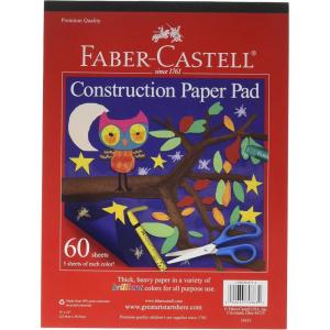 imageFaberCastell Construction Paper Pad  MultiColored Craft Paper 9quot x 12quot 60 Sheets