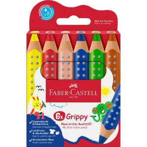 imageFaberCastell Grippy 110635 Colouring Pencils Set 6 Colouring Pencils with Sharpener for Toddlers from 2 Years 3in1 Pencil SetSet of 6