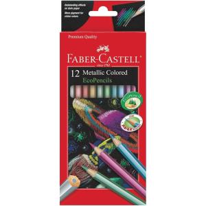 imageFaberCastell Metallic Colored Ecopencils  12 Break Resistant Coloring Pencils1 Count Pack of 12