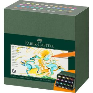 imageFaberCastell PITT Artist Pen Brush India Ink Pen  Studio Box of 48