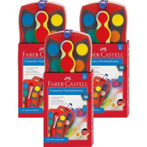 imageFaberCastell Paint Box Connector with 24 Colours Including Opaque White Pack of 3
