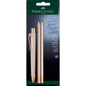 imageFaberCastell Pale Rose 241123 Writing Set with Poly Ball Urban Ballpoint Pen and 2 Pencils Urbanpale rose
