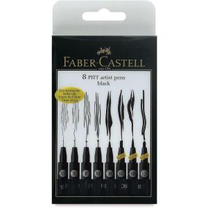 image3M Faber Castell FC167137 Wallet Pitt Pen Nibs Art Set Assorted8 Count Pack of 1