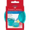 imageFaberCastell Clic ampamp Go Portable Paint Water Cup with Brush Holder Turquoise  Collapsible Paint Brush Cleaner Rinse Cup Travel Friendly Painting Accessories1 Count Pack of 1