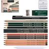imageFaberCastell Try It Box Dry Mediums  17 Piece Sketching Drawing Art Set with featuring Colored Pencils Graphite Pencils Charcoal Pencils Pitt Artist Pen and Art Tools