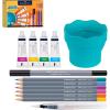 imageFaberCastell Try It Box Dry Mediums 26 Piece Sketching Coloring Art Set with Colored Pencils Graphite Pencils Pastels Pitt Artist Pen and Art ToolsWet Mediums