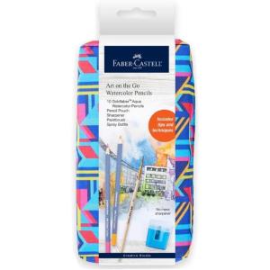 imageFaberCastell Art on The Go Watercolor Pencils Set  Travel Watercolor Kit with 10 Goldfaber Watercolor Pencils Pencil Pouch No Mess Sharpener and Art Accessories