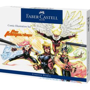 imageFaberCastell Comic Illustration Set  The Famazings Superhero Comic Book Drawing Kit  Draw with Pitt Artist Pens ampamp Goldfaber Coloring PencilsBeginner Comic Book Illustration