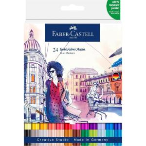 imageFaberCastell Creative Studio Goldfaber Aqua Dual Marker Multicoloured Marker Wallet Of 24 For Art Craft Drawing Sketching Home School University ColouringMulti