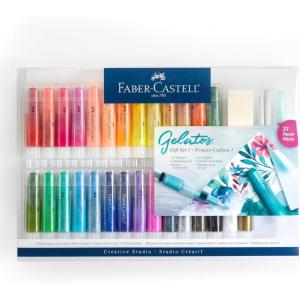imageFaberCastell Gelatos Dolce 2 Gift Set 28 Watercolor Gel Crayons and Watercolor Supplies for Painting Drawing ampamp Art Versatile Adult Pigment Crayons Journaling Supplies for Artists ampamp HobbyistsOriginal Gift Set