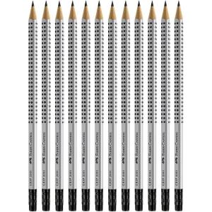imageFaberCastell Grip Graphite Pencils with Erasers  No 25 8mm Drawing Pencils for Kids Sketch Pencils Art Pencils for Drawing and Shading 12 Count8 mm