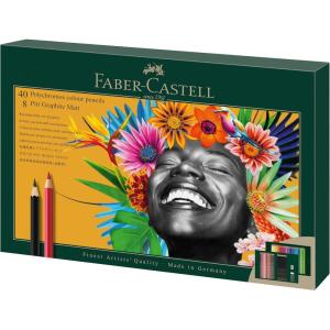 imageFaberCastell Polychromos Colored Pencils and Pitt Graphite Matte Gift Set 23 Piece Artist Quality Sketching and Colored Pencils Set with Accessories50 Count