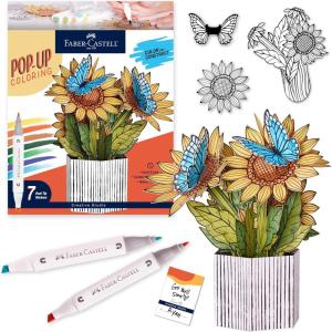 imageFaberCastell Pop Up Coloring Bouquet Pansy  Adult Coloring Crafts Relaxation Gifts for Women DIY Craft Kits for Adults Crafts for Adults and Teens Ages 13Sunflower