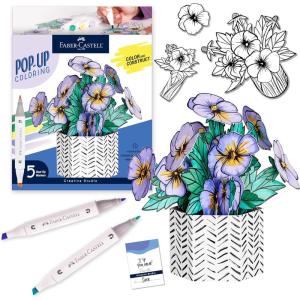 imageFaberCastell Pop Up Coloring Bouquet Pansy  Adult Coloring Crafts Relaxation Gifts for Women DIY Craft Kits for Adults Crafts for Adults and Teens Ages 13Pansy