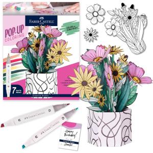 imageFaberCastell Pop Up Coloring Bouquet Pansy  Adult Coloring Crafts Relaxation Gifts for Women DIY Craft Kits for Adults Crafts for Adults and Teens Ages 13Wildflower