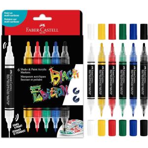 imageFaberCastell Shake ampamp Paint Markers Neon  4 Count Dual Tip Acrylic Paint Pens  Art Markers for Fabric Painting Drawing ampamp Art Supplies Graffiti MarkersClassic