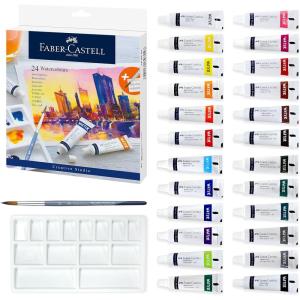 imageFaberCastell Watercolor Paint Set  12 Liquid Watercolors Paint Tubes 9ml and Mixing Palette  Watercolor Art Supplies for Beginners and Hobby Artists1 Count Pack of 24