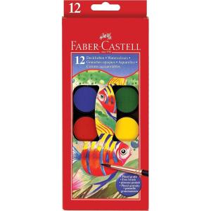imageFaberCastell Watercolor Paint Set with Brush 12 Washable Watercolors for Kids Toddler Art Supplies ampamp Painting Set Arts and Crafts for Kids Ages 34Watercolor Paint Set