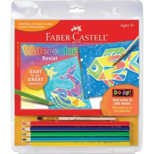 imageFaberCastell Watercolor Paint Set with Brush 12 Washable Watercolors for Kids Toddler Art Supplies ampamp Painting Set Arts and Crafts for Kids Ages 34Watercolor Pencil Resist Kit
