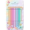 imageFaberCastell Colouring Pencils Sparkle Pastel Pack of 12 Metal Case tin of 12Colouring pencils set sparkle pastel